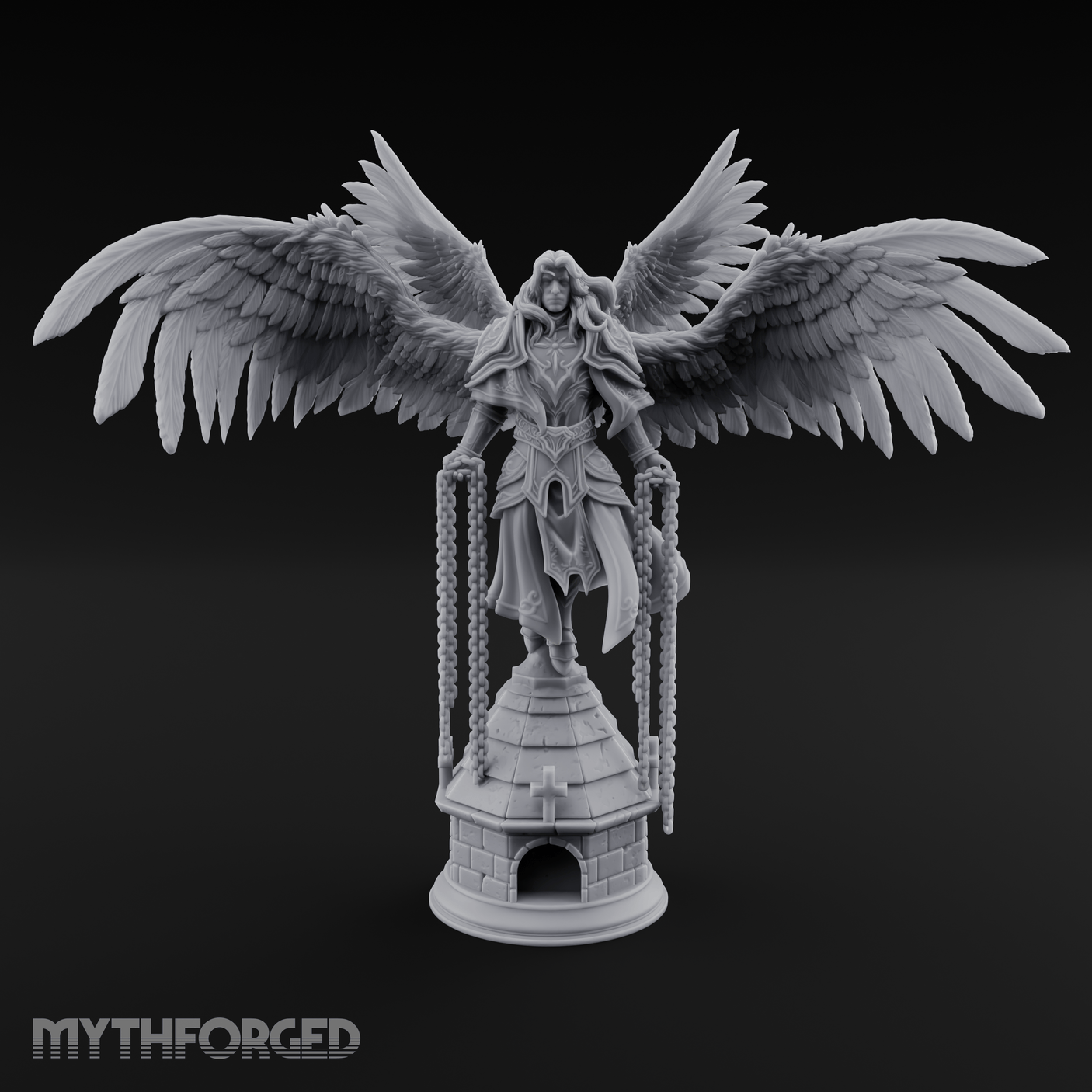 Surveying Angel Sentinel Miniature for Dungeons and Dragons, Pathfinder or other TTRPGs