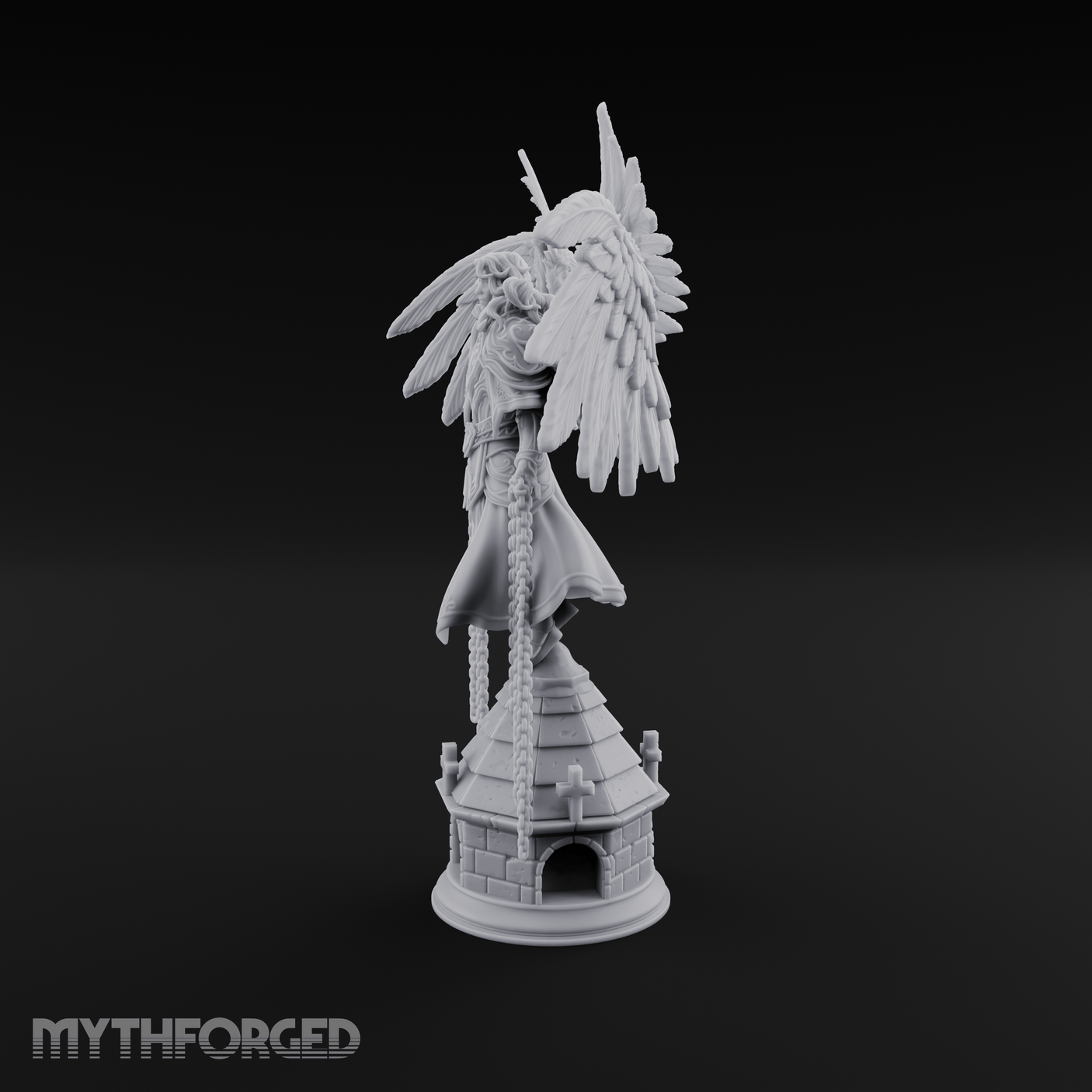 Surveying Angel Sentinel Miniature for Dungeons and Dragons, Pathfinder or other TTRPGs