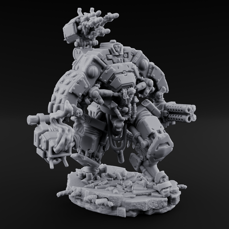 Junkyard Stomping Necrolinked Mech A Miniature for Dungeons and Dragons, Pathfinder or other TTRPGs