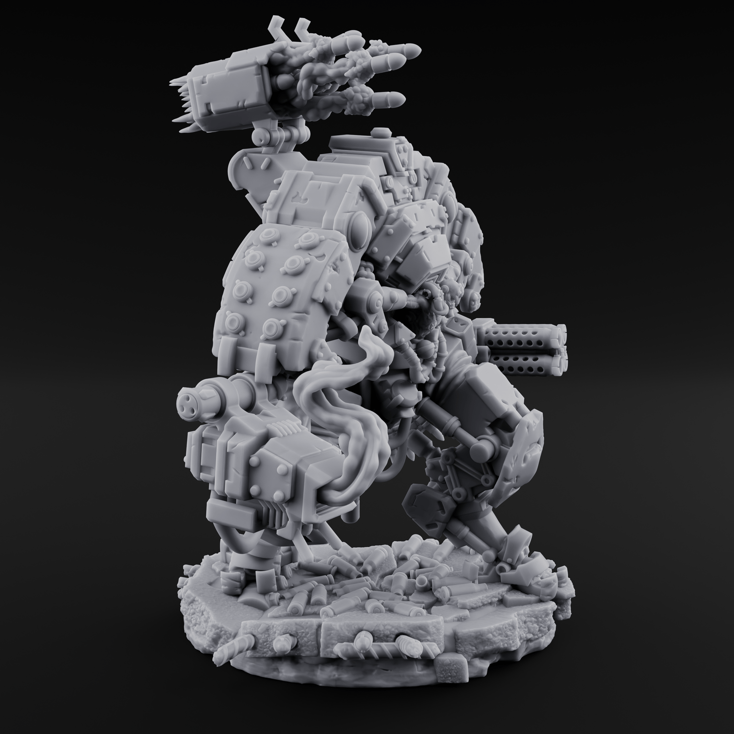 Junkyard Stomping Necrolinked Mech A Miniature for Dungeons and Dragons, Pathfinder or other TTRPGs