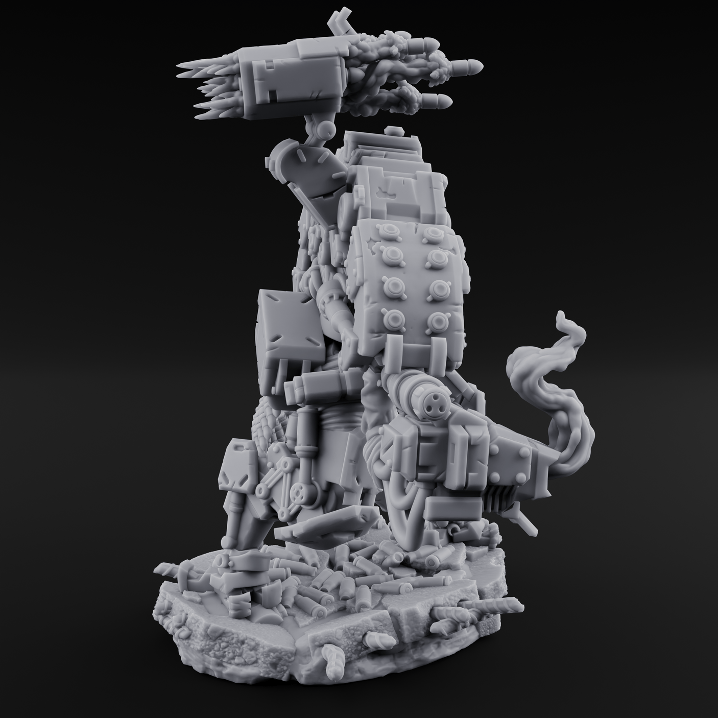 Junkyard Stomping Necrolinked Mech A Miniature for Dungeons and Dragons, Pathfinder or other TTRPGs