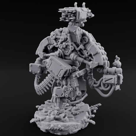 Junkyard Stomping Necrolinked Mech A Miniature for Dungeons and Dragons, Pathfinder or other TTRPGs