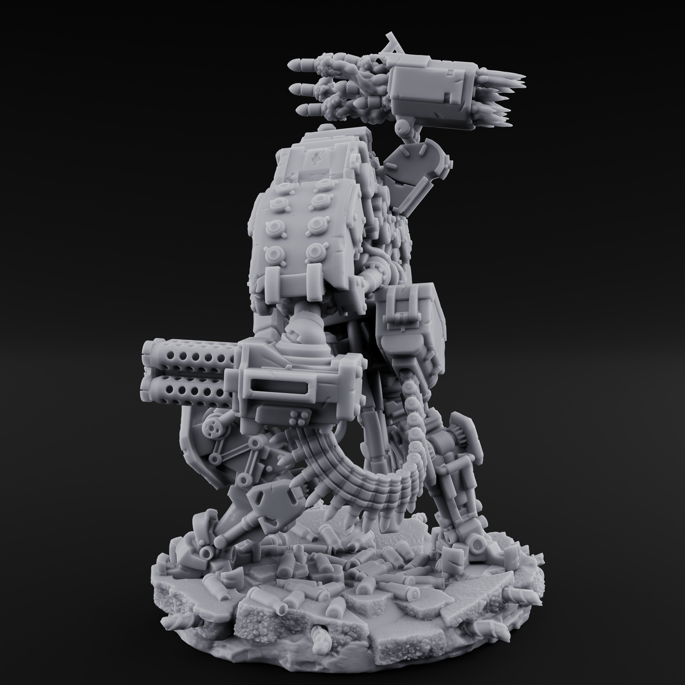 Junkyard Stomping Necrolinked Mech A Miniature for Dungeons and Dragons, Pathfinder or other TTRPGs