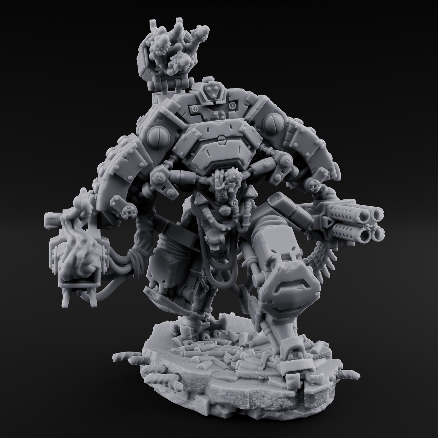 Junkyard Stomping Necrolinked Mech A Miniature for Dungeons and Dragons, Pathfinder or other TTRPGs