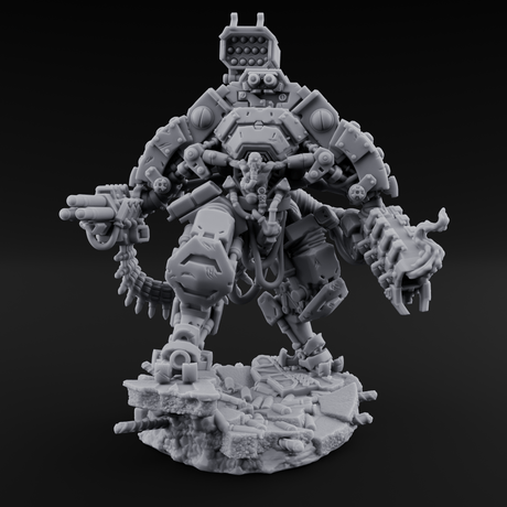 Junkyard Stomping Necrolinked Mechs Miniature for Dungeons and Dragons, Pathfinder or other TTRPGs