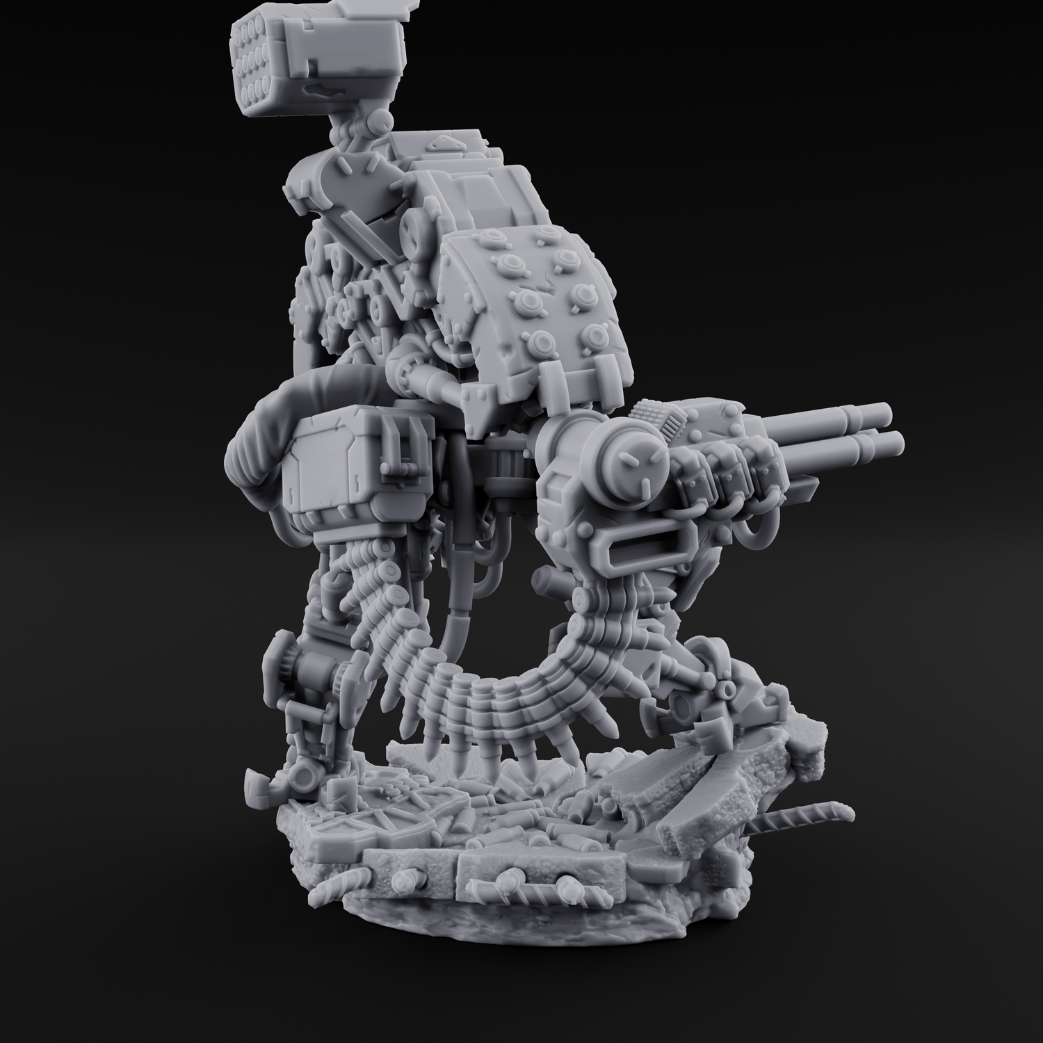 Junkyard Stomping Necrolinked Mech B Miniature for Dungeons and Dragons, Pathfinder or other TTRPGs