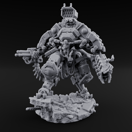 Junkyard Stomping Necrolinked Mech B Miniature for Dungeons and Dragons, Pathfinder or other TTRPGs