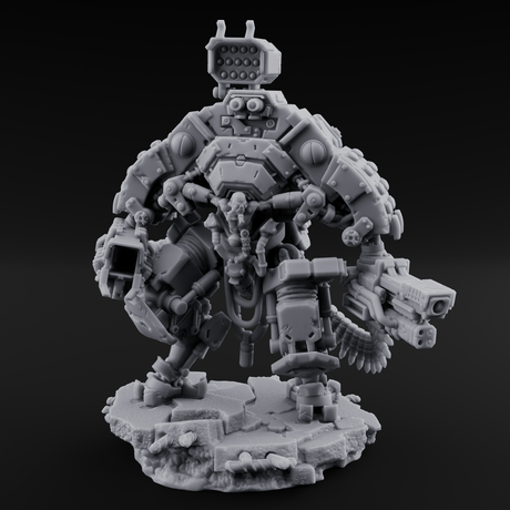 Junkyard Stomping Necrolinked Mechs Miniature for Dungeons and Dragons, Pathfinder or other TTRPGs