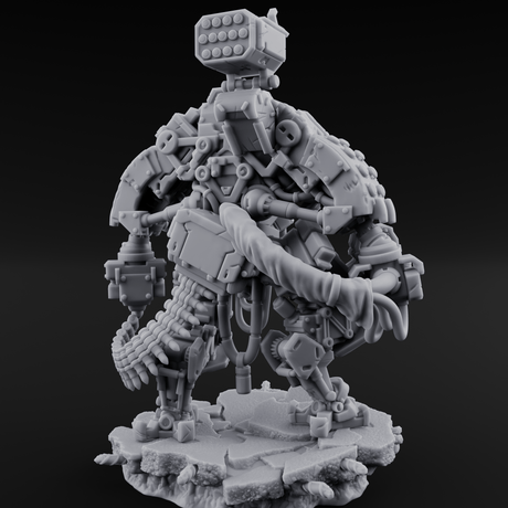 Junkyard Stomping Necrolinked Mech C Miniature for Dungeons and Dragons, Pathfinder or other TTRPGs
