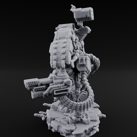Junkyard Stomping Necrolinked Mech C Miniature for Dungeons and Dragons, Pathfinder or other TTRPGs