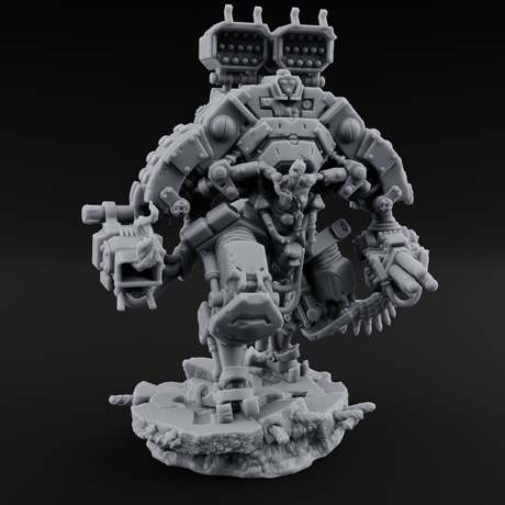 Junkyard Stomping Necrolinked Mechs Miniature for Dungeons and Dragons, Pathfinder or other TTRPGs