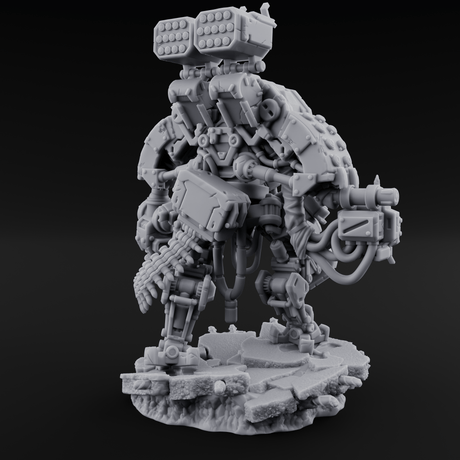 Junkyard Stomping Necrolinked Mech D Miniature for Dungeons and Dragons, Pathfinder or other TTRPGs