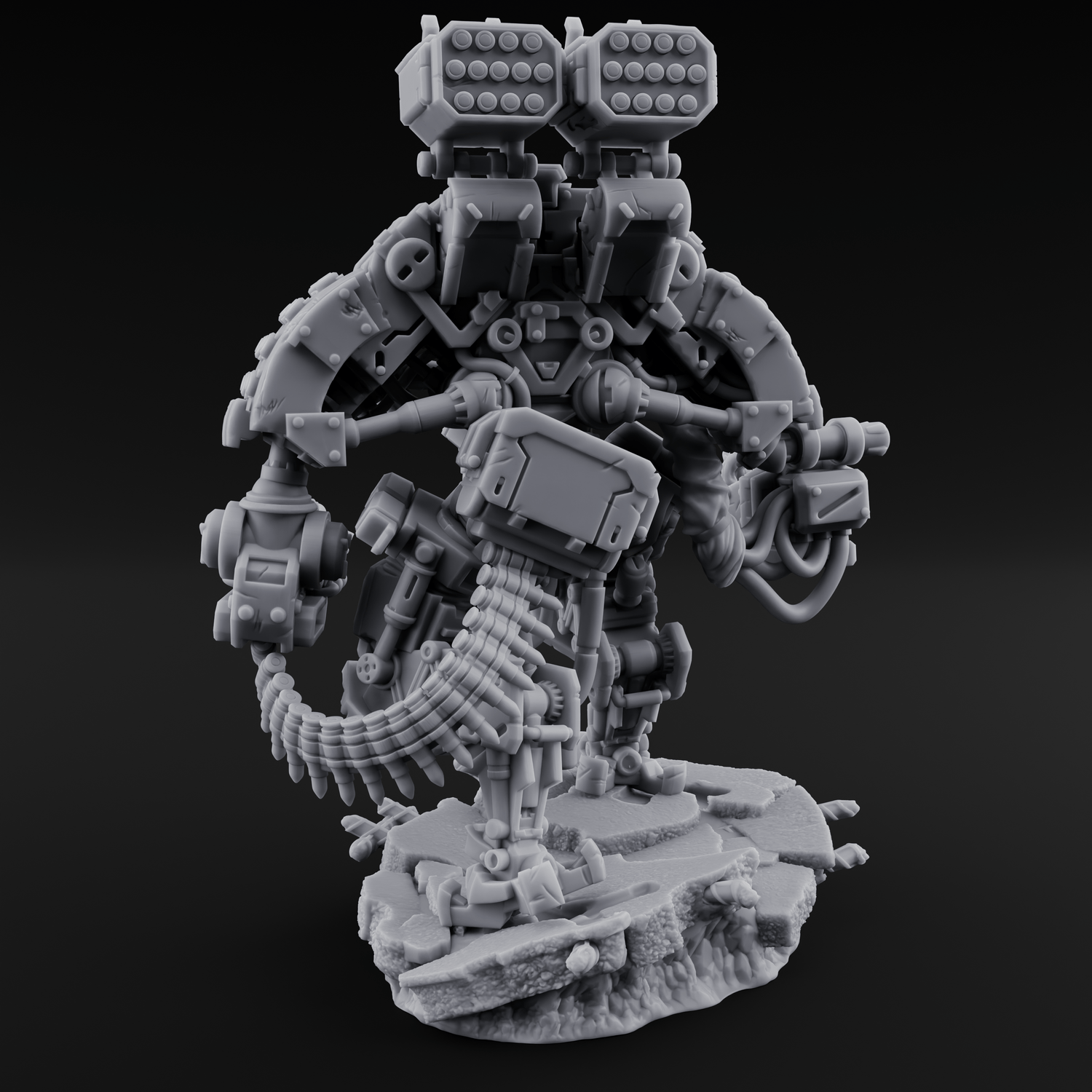 Junkyard Stomping Necrolinked Mech D Miniature for Dungeons and Dragons, Pathfinder or other TTRPGs