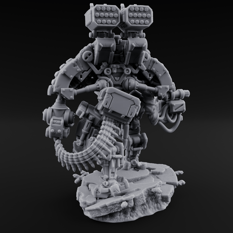 Junkyard Stomping Necrolinked Mech D Miniature for Dungeons and Dragons, Pathfinder or other TTRPGs