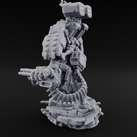 Junkyard Stomping Necrolinked Mech D Miniature for Dungeons and Dragons, Pathfinder or other TTRPGs