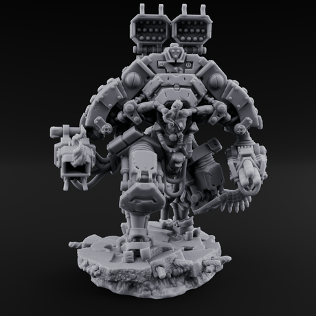 Junkyard Stomping Necrolinked Mech D Miniature for Dungeons and Dragons, Pathfinder or other TTRPGs
