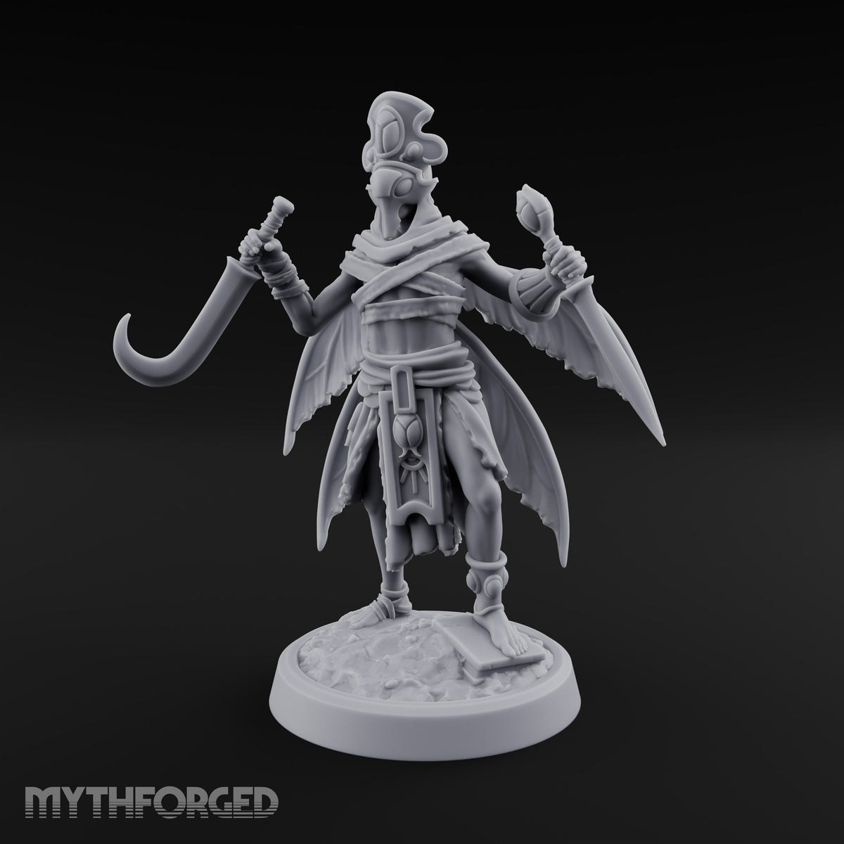 Weapons Raised Insect Worshipping Zealot C Miniature for Dungeons and Dragons, Pathfinder or other TTRPGs