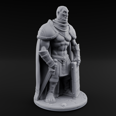 Standing His Ground Human Bodyguard Miniature for Dungeons and Dragons, Pathfinder or other TTRPGs