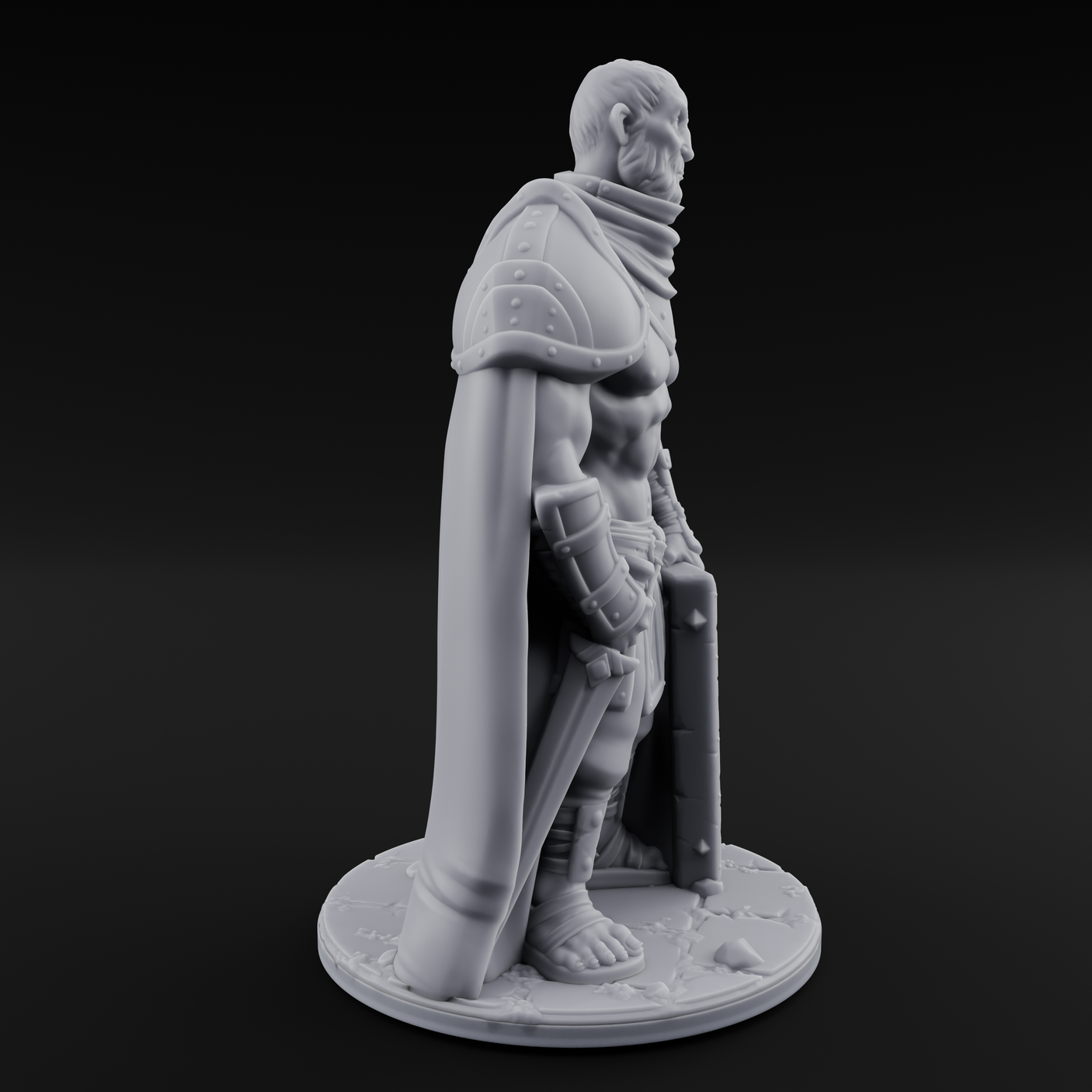 Standing His Ground Human Bodyguard Miniature for Dungeons and Dragons, Pathfinder or other TTRPGs