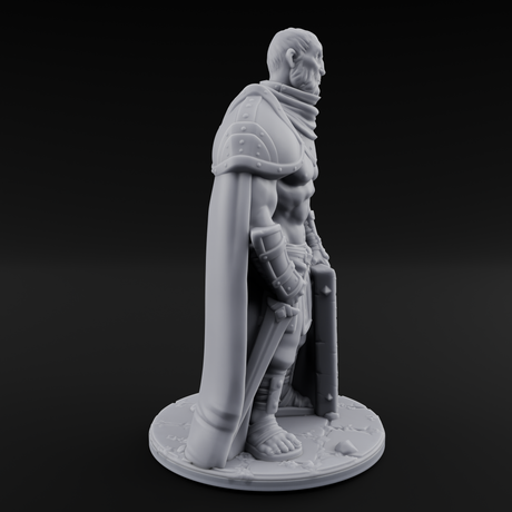 Standing His Ground Human Bodyguard Miniature for Dungeons and Dragons, Pathfinder or other TTRPGs