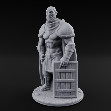 Standing His Ground Human Bodyguard Miniature for Dungeons and Dragons, Pathfinder or other TTRPGs
