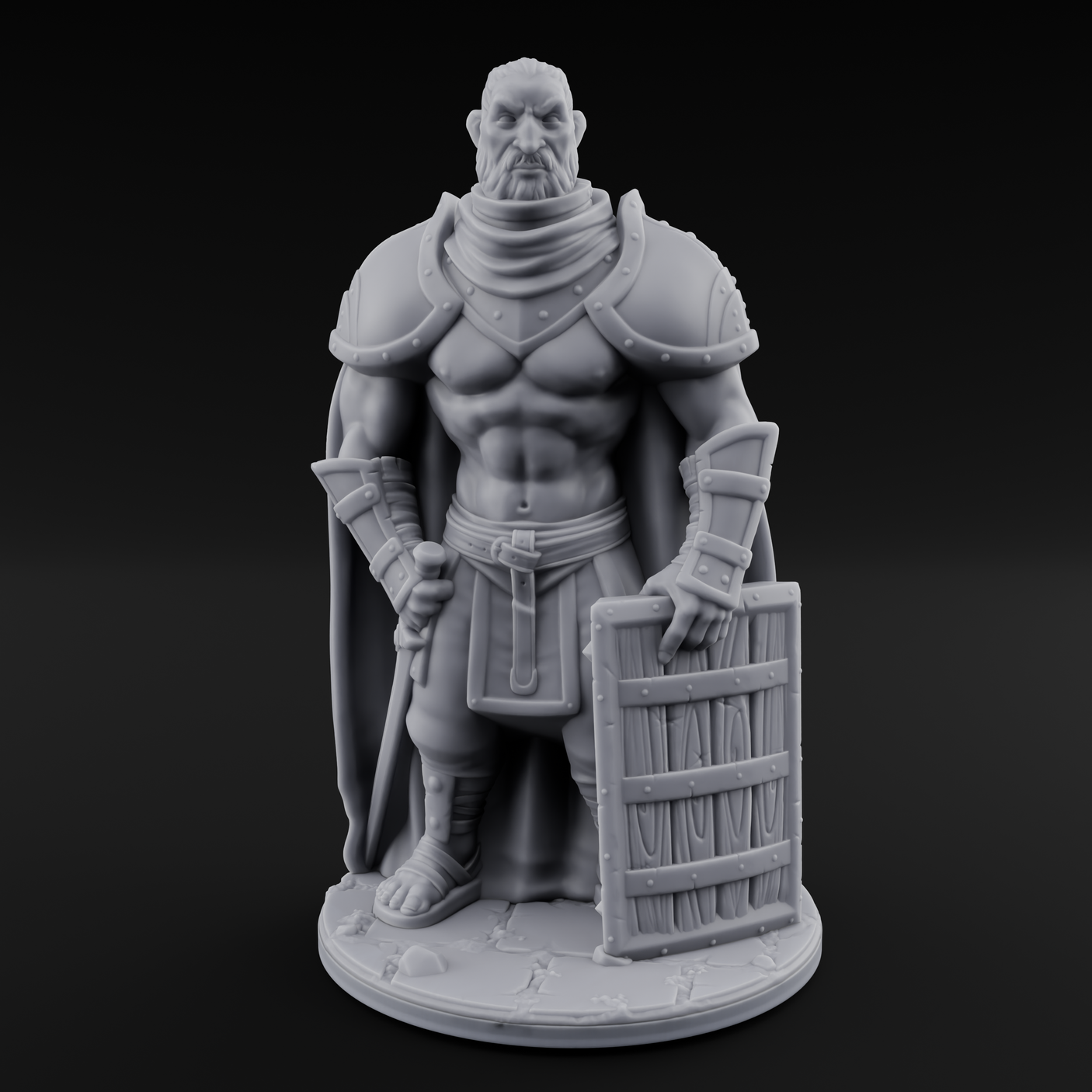 Standing His Ground Human Bodyguard Miniature for Dungeons and Dragons, Pathfinder or other TTRPGs