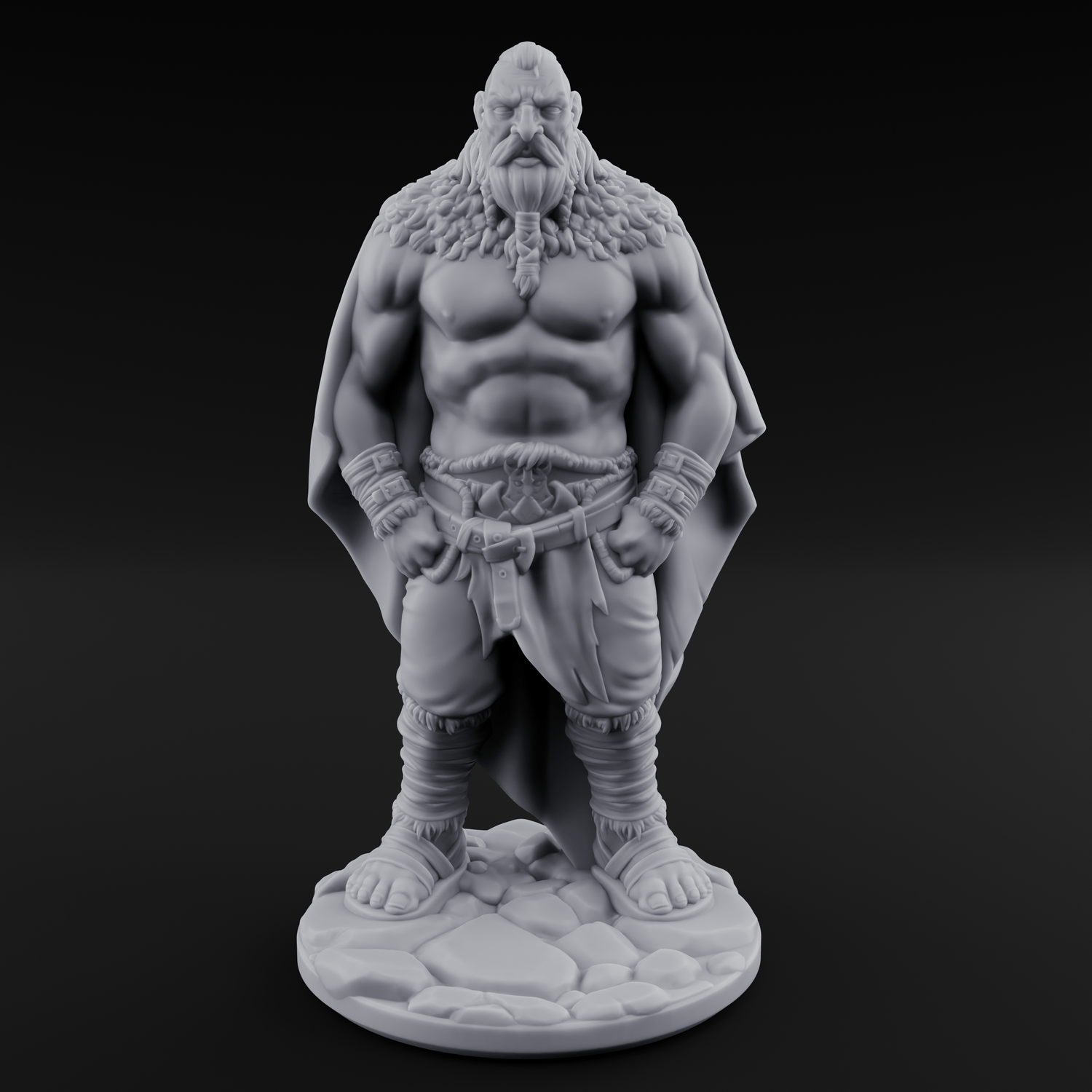 Belt Gripping Human Barbarians Miniature for Dungeons and Dragons, Pathfinder or other TTRPGs