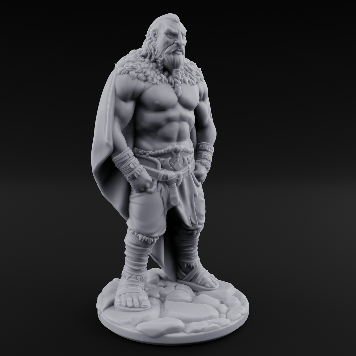 Belt Gripping Human Barbarian A Miniature for Dungeons and Dragons, Pathfinder or other TTRPGs