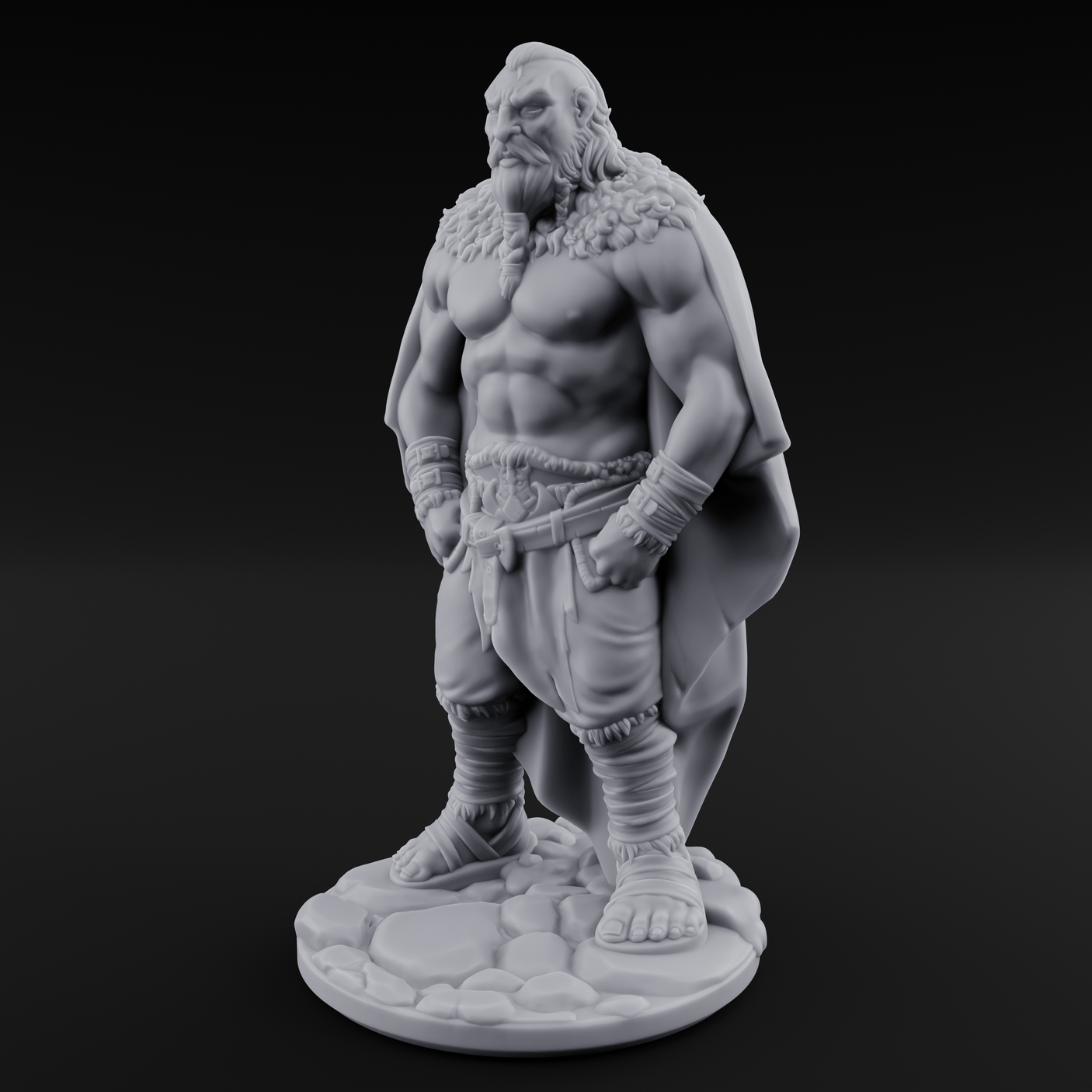 Belt Gripping Human Barbarian A Miniature for Dungeons and Dragons, Pathfinder or other TTRPGs
