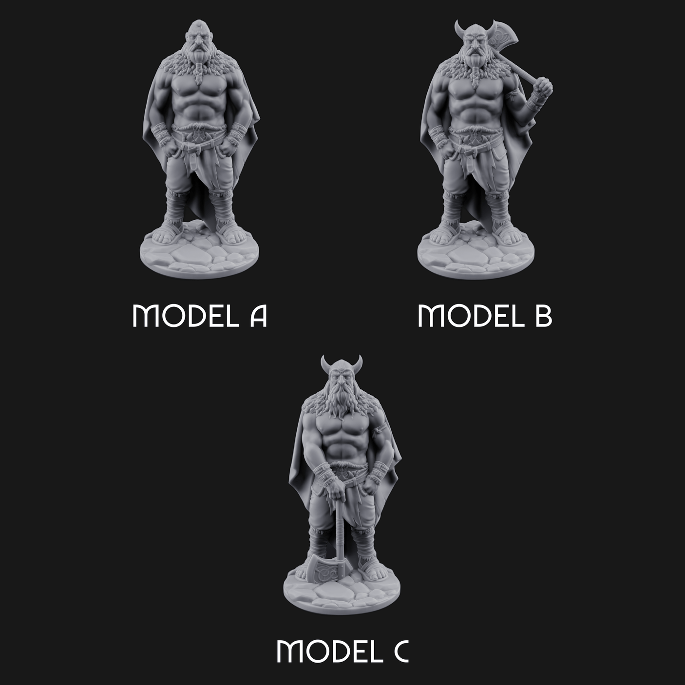 Belt Gripping Human Barbarians Miniature for Dungeons and Dragons, Pathfinder or other TTRPGs
