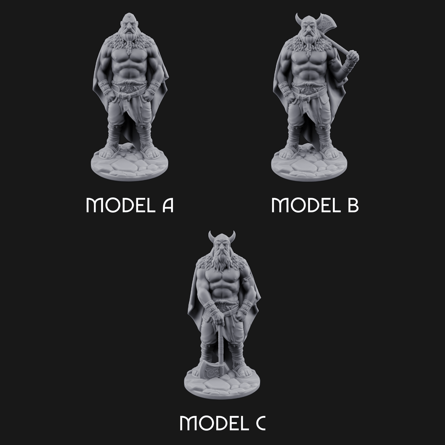 Belt Gripping Human Barbarians Miniature for Dungeons and Dragons, Pathfinder or other TTRPGs