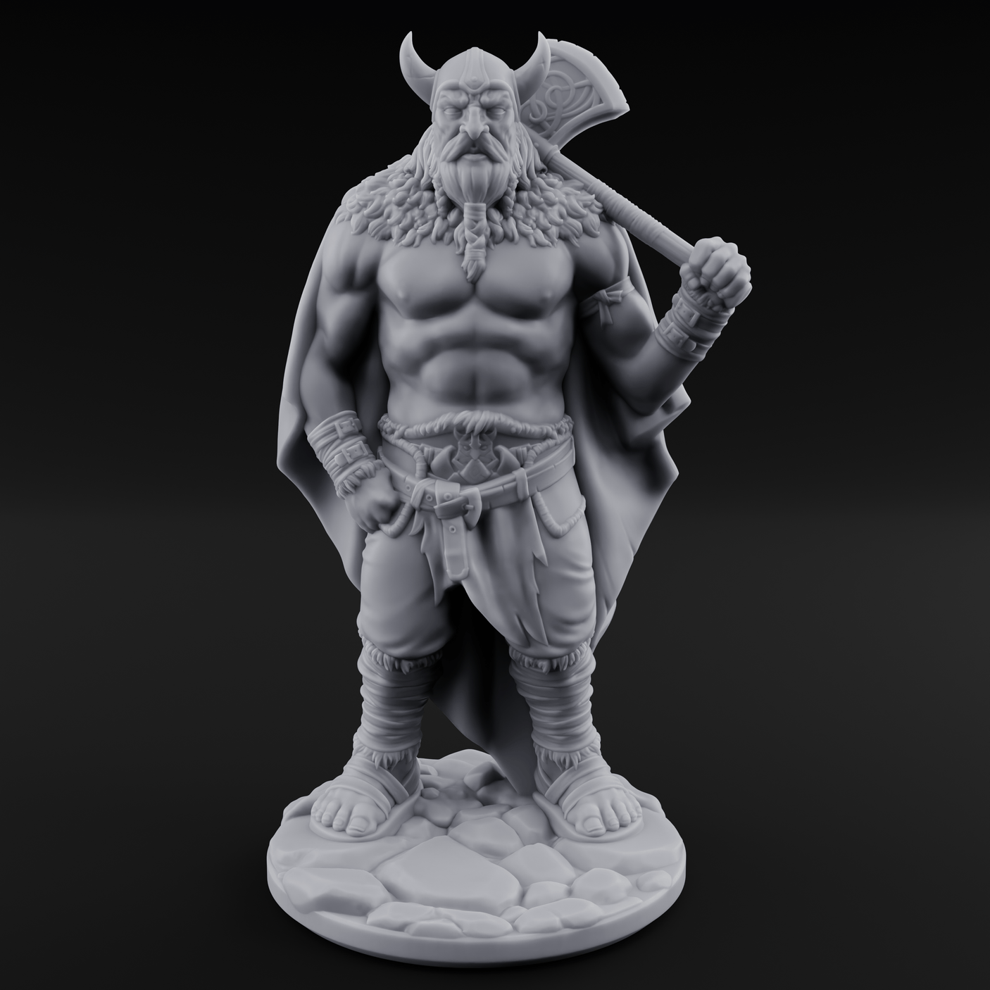 Belt Gripping Human Barbarian B Miniature for Dungeons and Dragons, Pathfinder or other TTRPGs