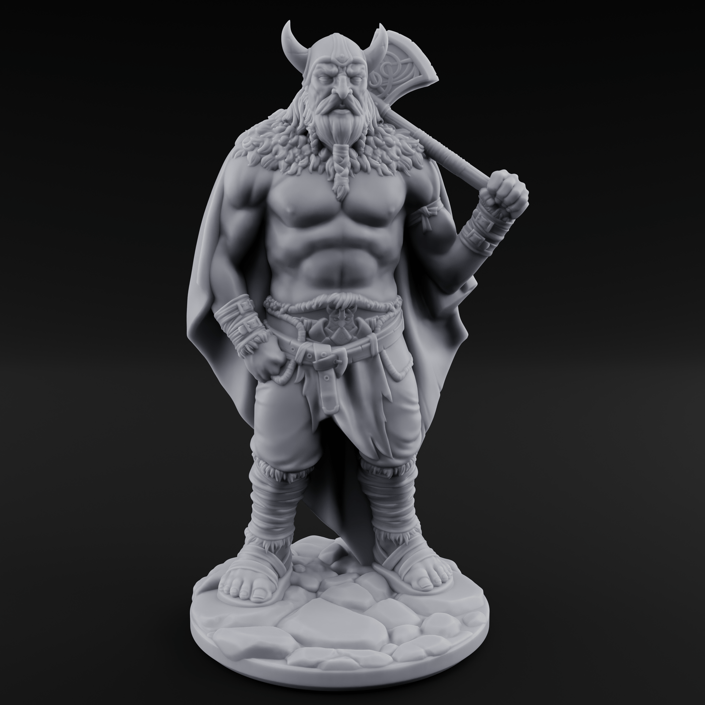 Belt Gripping Human Barbarians Miniature for Dungeons and Dragons, Pathfinder or other TTRPGs