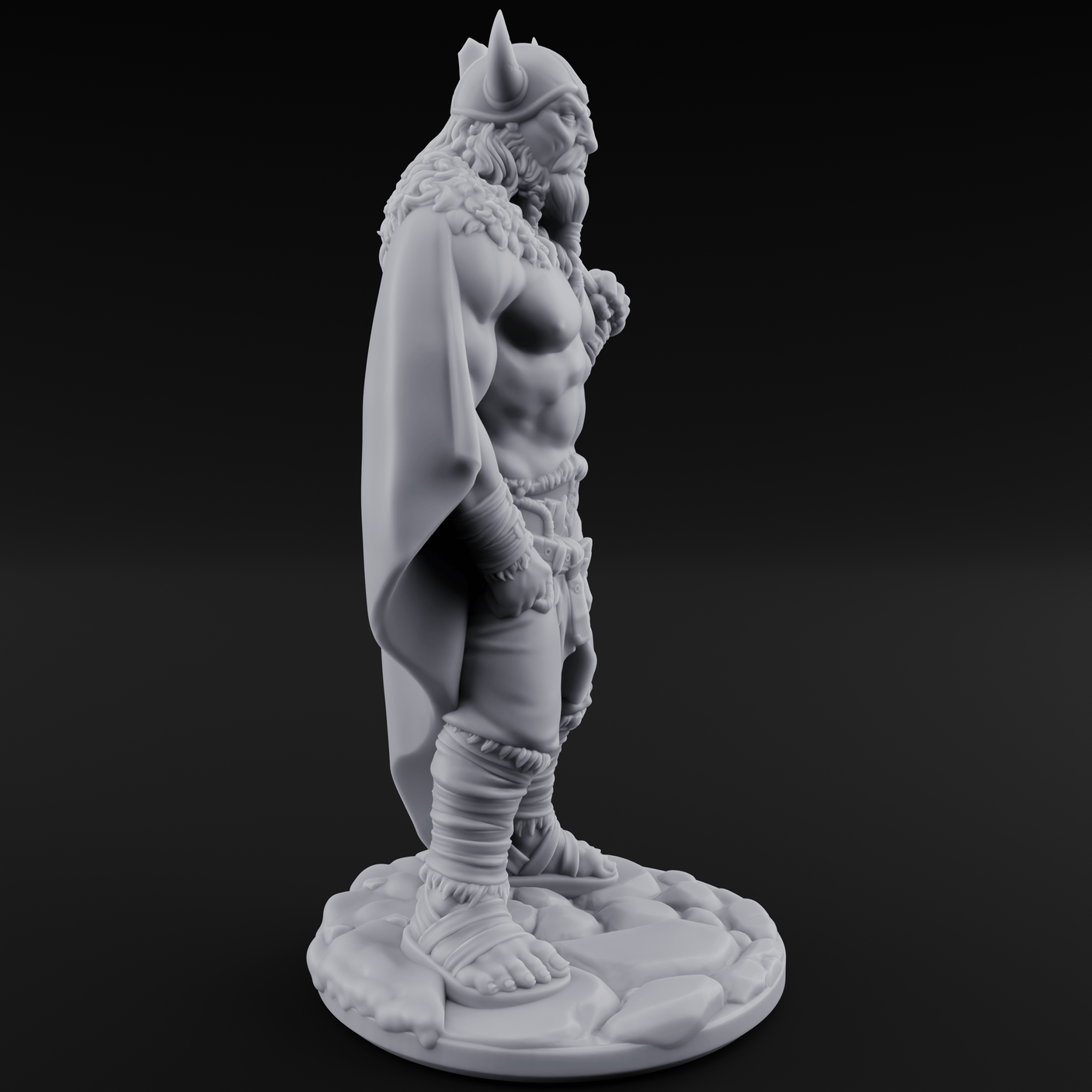 Belt Gripping Human Barbarian B Miniature for Dungeons and Dragons, Pathfinder or other TTRPGs