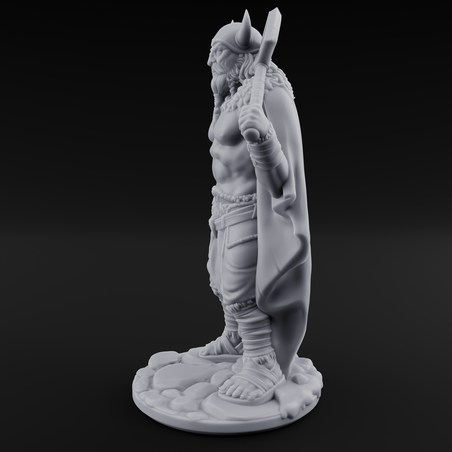 Belt Gripping Human Barbarian B Miniature for Dungeons and Dragons, Pathfinder or other TTRPGs
