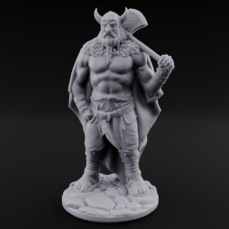 Belt Gripping Human Barbarian B Miniature for Dungeons and Dragons, Pathfinder or other TTRPGs