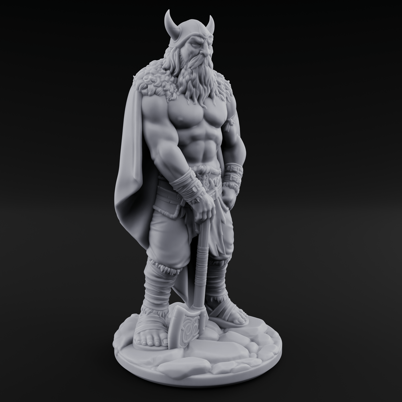 Belt Gripping Human Barbarian C Miniature for Dungeons and Dragons, Pathfinder or other TTRPGs