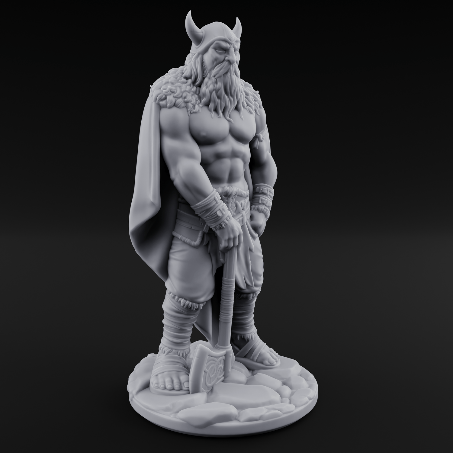 Belt Gripping Human Barbarian C Miniature for Dungeons and Dragons, Pathfinder or other TTRPGs