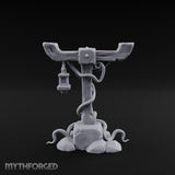 Vine-Coiled Lantern-Swaying Torii Lamp Post Miniature for Dungeons and Dragons, Pathfinder or other TTRPGs