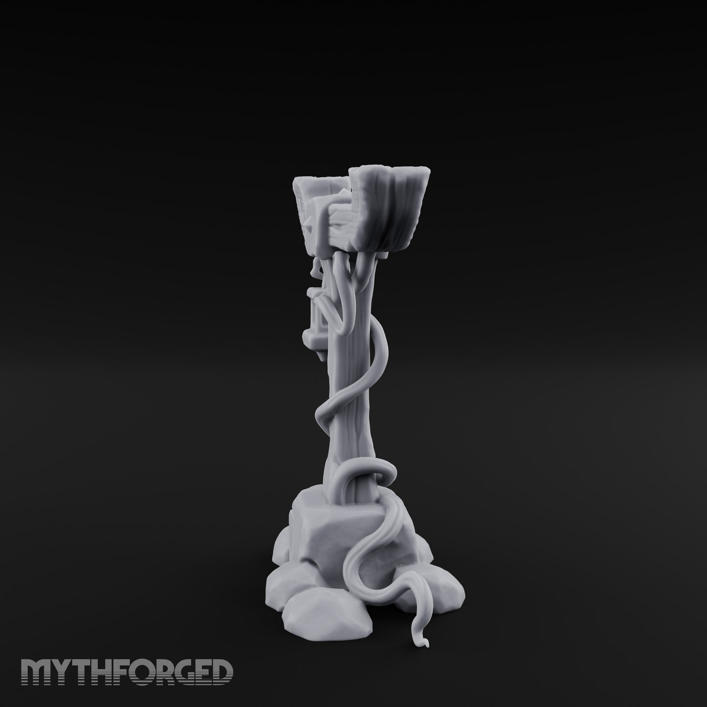 Vine-Coiled Lantern-Swaying Torii Lamp Post Miniature for Dungeons and Dragons, Pathfinder or other TTRPGs