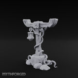 Vine-Coiled Lantern-Swaying Torii Lamp Post Miniature for Dungeons and Dragons, Pathfinder or other TTRPGs