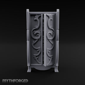 Vine-Relief Double-Paneled Noble Dresser Miniature for Dungeons and Dragons, Pathfinder or other TTRPGs