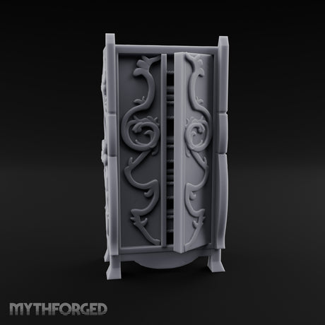 Vine-Relief Double-Paneled Noble Dresser Miniature for Dungeons and Dragons, Pathfinder or other TTRPGs