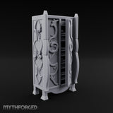 Vine-Relief Double-Paneled Noble Dresser Miniature for Dungeons and Dragons, Pathfinder or other TTRPGs