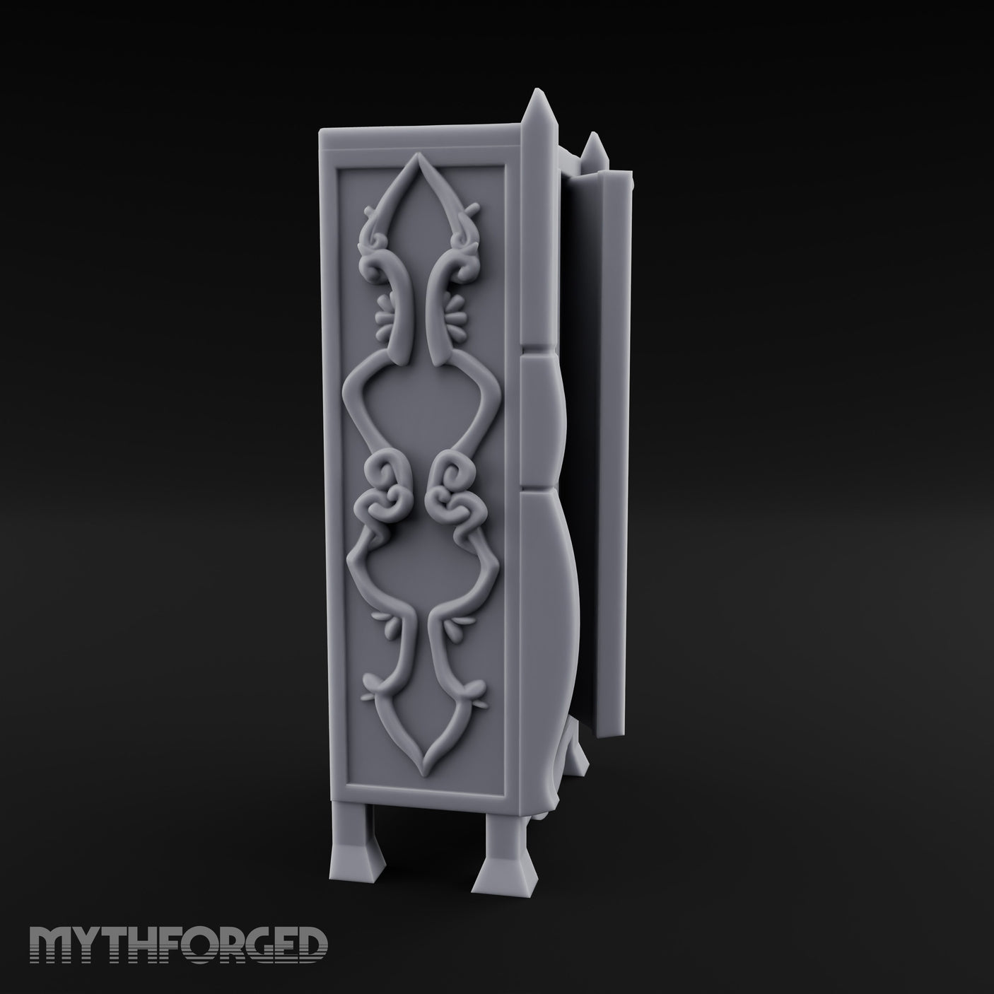 Vine-Relief Double-Paneled Noble Dresser Miniature for Dungeons and Dragons, Pathfinder or other TTRPGs