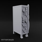 Vine-Relief Double-Paneled Noble Dresser Miniature for Dungeons and Dragons, Pathfinder or other TTRPGs