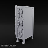Vine-Relief Double-Paneled Noble Dresser Miniature for Dungeons and Dragons, Pathfinder or other TTRPGs