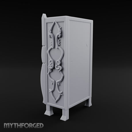 Vine-Relief Double-Paneled Noble Dresser Miniature for Dungeons and Dragons, Pathfinder or other TTRPGs