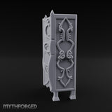 Vine-Relief Double-Paneled Noble Dresser Miniature for Dungeons and Dragons, Pathfinder or other TTRPGs