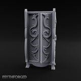Vine-Relief Double-Paneled Noble Dresser Miniature for Dungeons and Dragons, Pathfinder or other TTRPGs